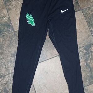 Nike Kids Black Joggers with Green and White Accents